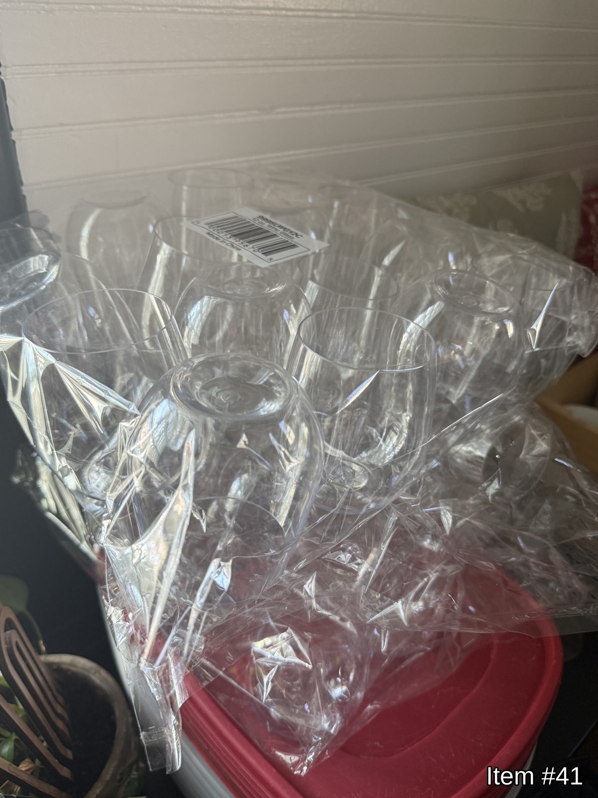 Plastic glassware (~50 pieces)